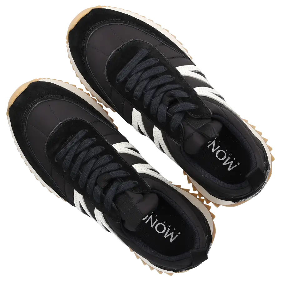 Moncler - Sneaker low PACEY Veloursleder Nylon - schwarz