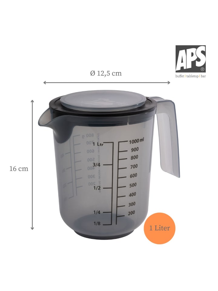 APS Rührbecher mit Deckel in grau Ø 12,5 cm, H: 16 cm, 1 Liter günstig kaufen onesize