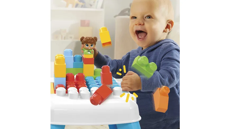 MEGA BLOKS Bauset Bau- und Purzeltisch mit 2 Purzelfunktionen