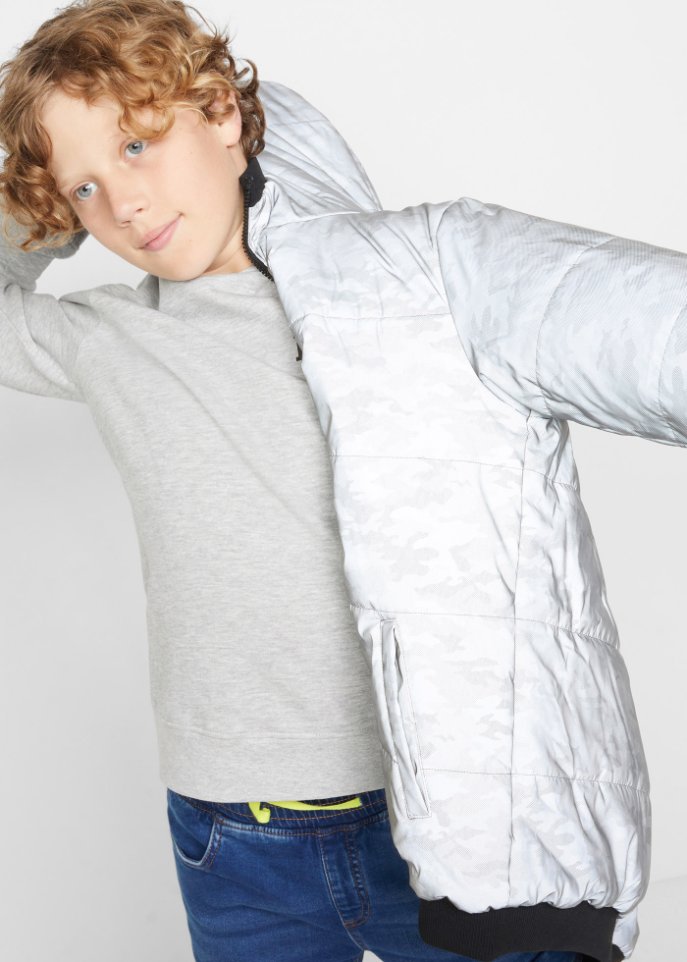 Jungen reflektierende Camouflage Wendejacke