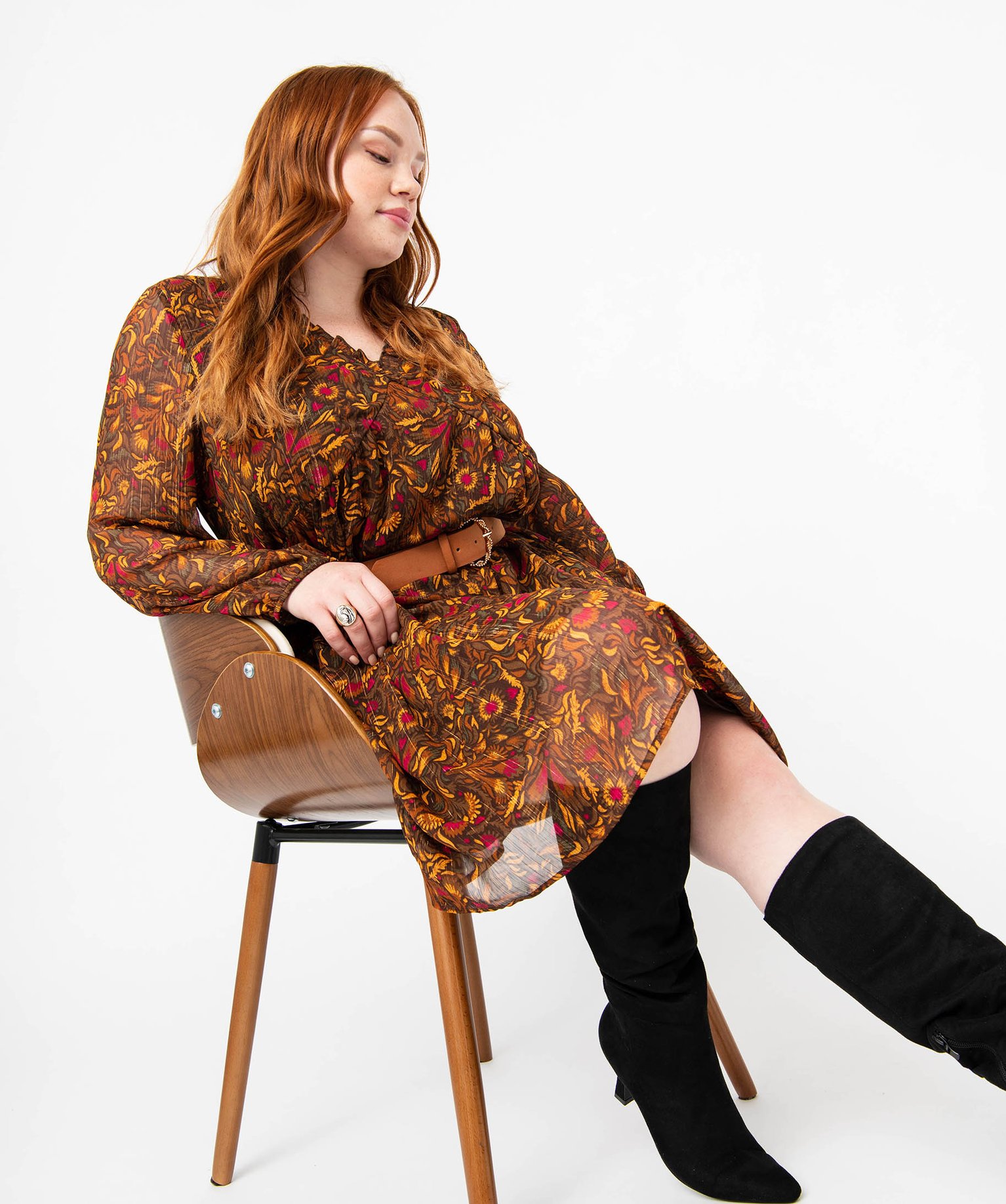 Robe en voile imprimé femme grande taille imprime | GEMO