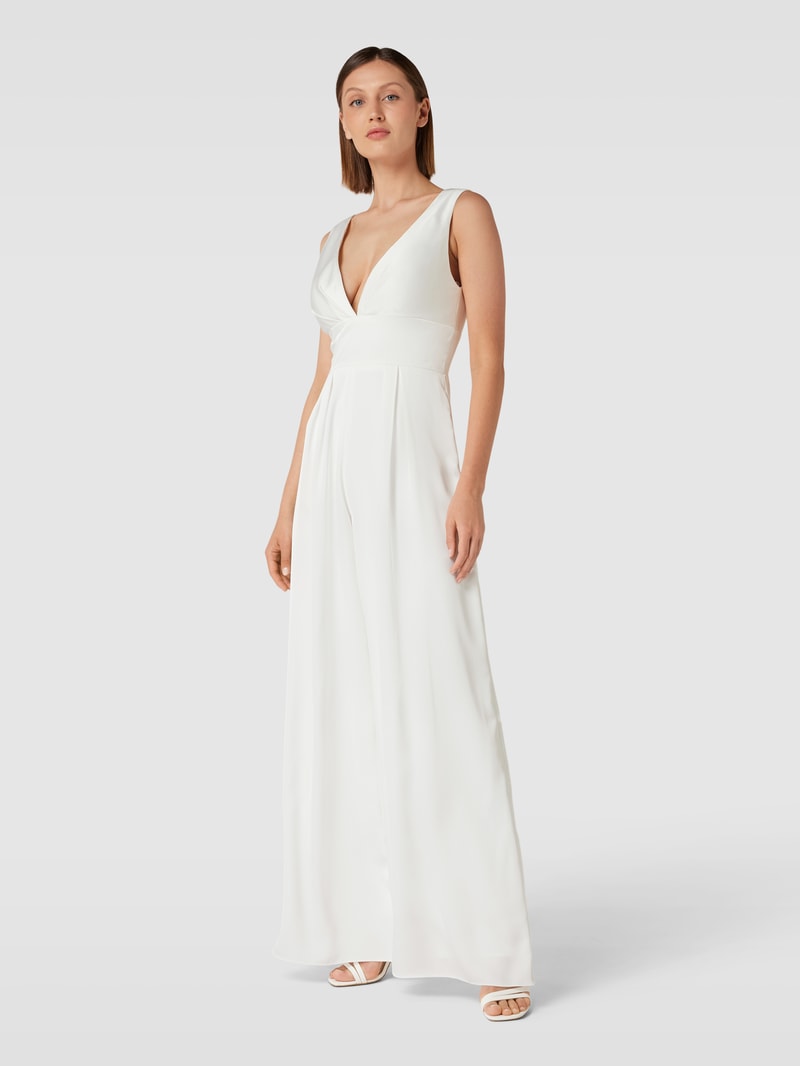 Jumpsuit mit V-Ausschnitt in offwhite