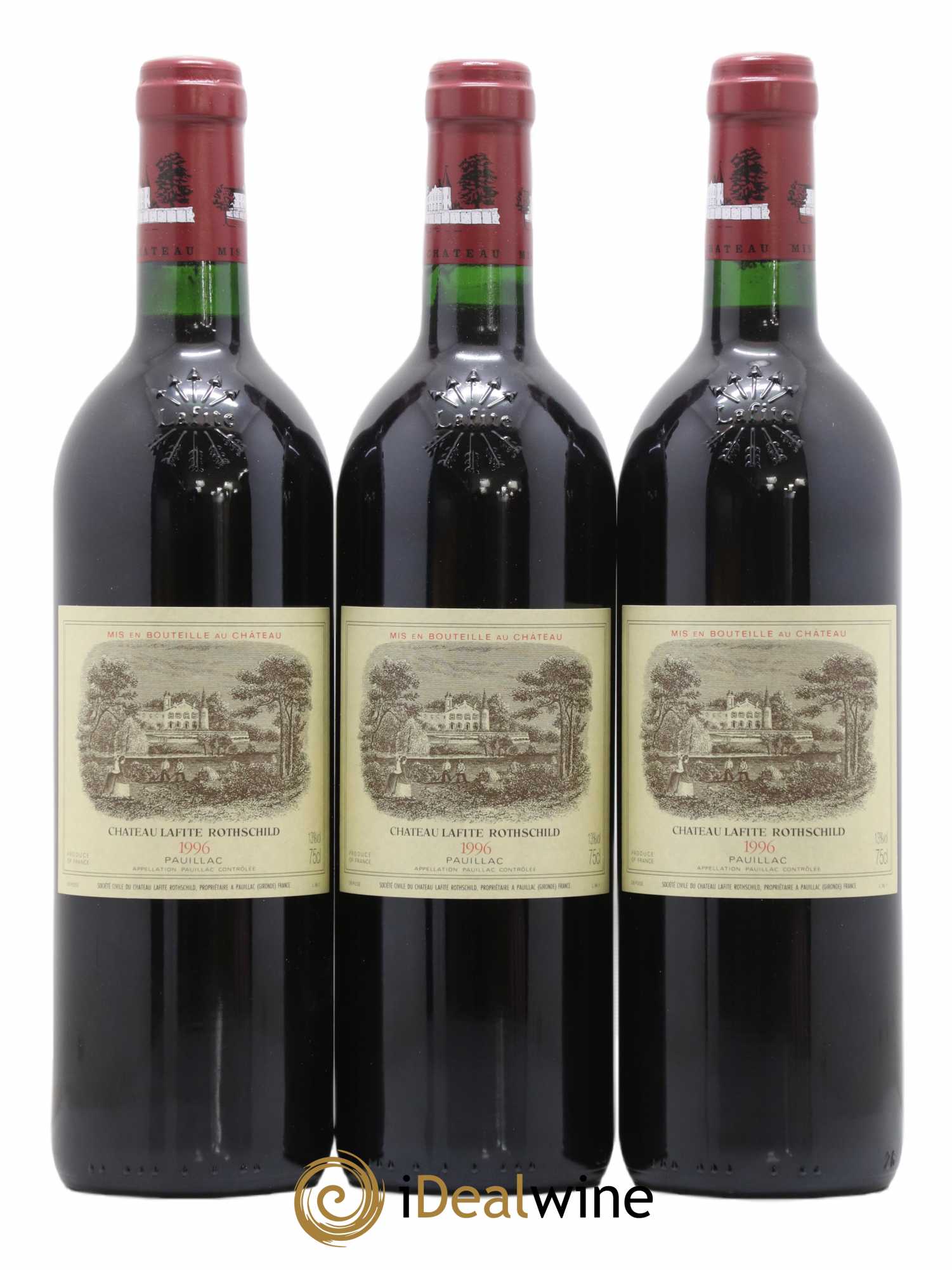Château Lafite Rothschild 1er Grand Cru Classé  1996 - Lot de 3 Bouteilles