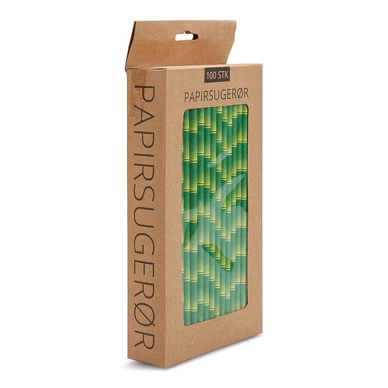 Natur Papirsugerør 100-pk