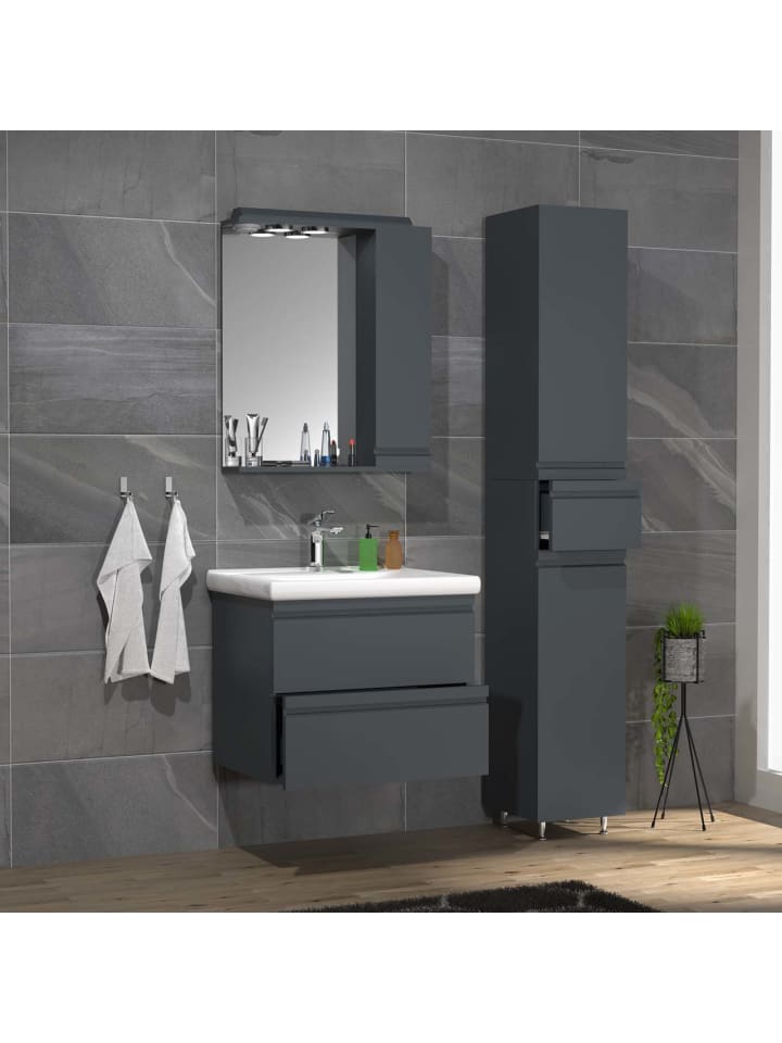ebuy24 Badmöbelset SiloraL Anthrazit 90 x 46 cm günstig kaufen onesize