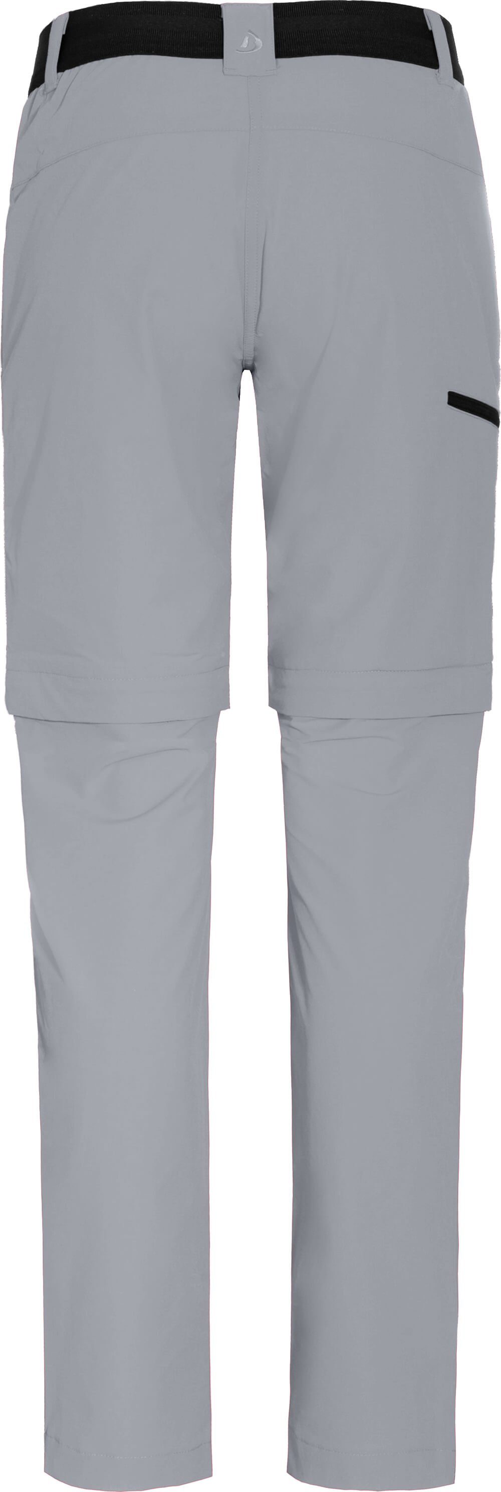 Bergson Zip-off-Hose VIDAA COMFORT Zipp-Off Damen Wanderhose, leicht, strapazierfähig, Kurzgrößen, hellgrau