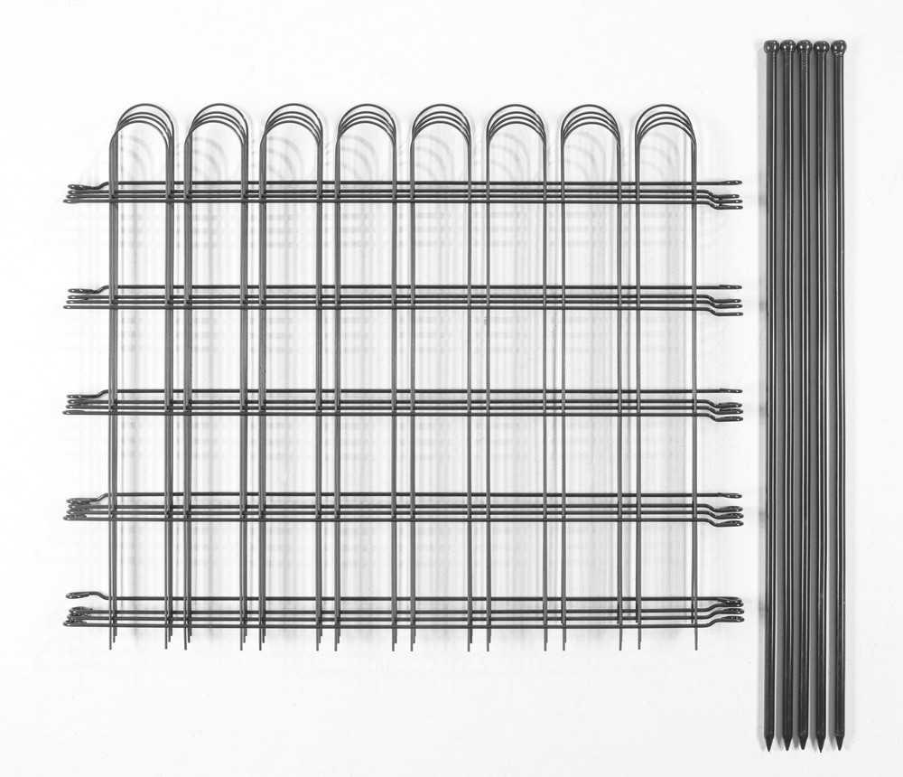 Powertec Garden Zaun-4er Set, ca. 1000 x 800 mm - Grau, 21FS01