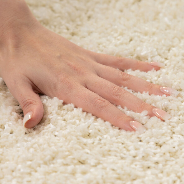 Hochflor Teppich, 120x170 cm, creme