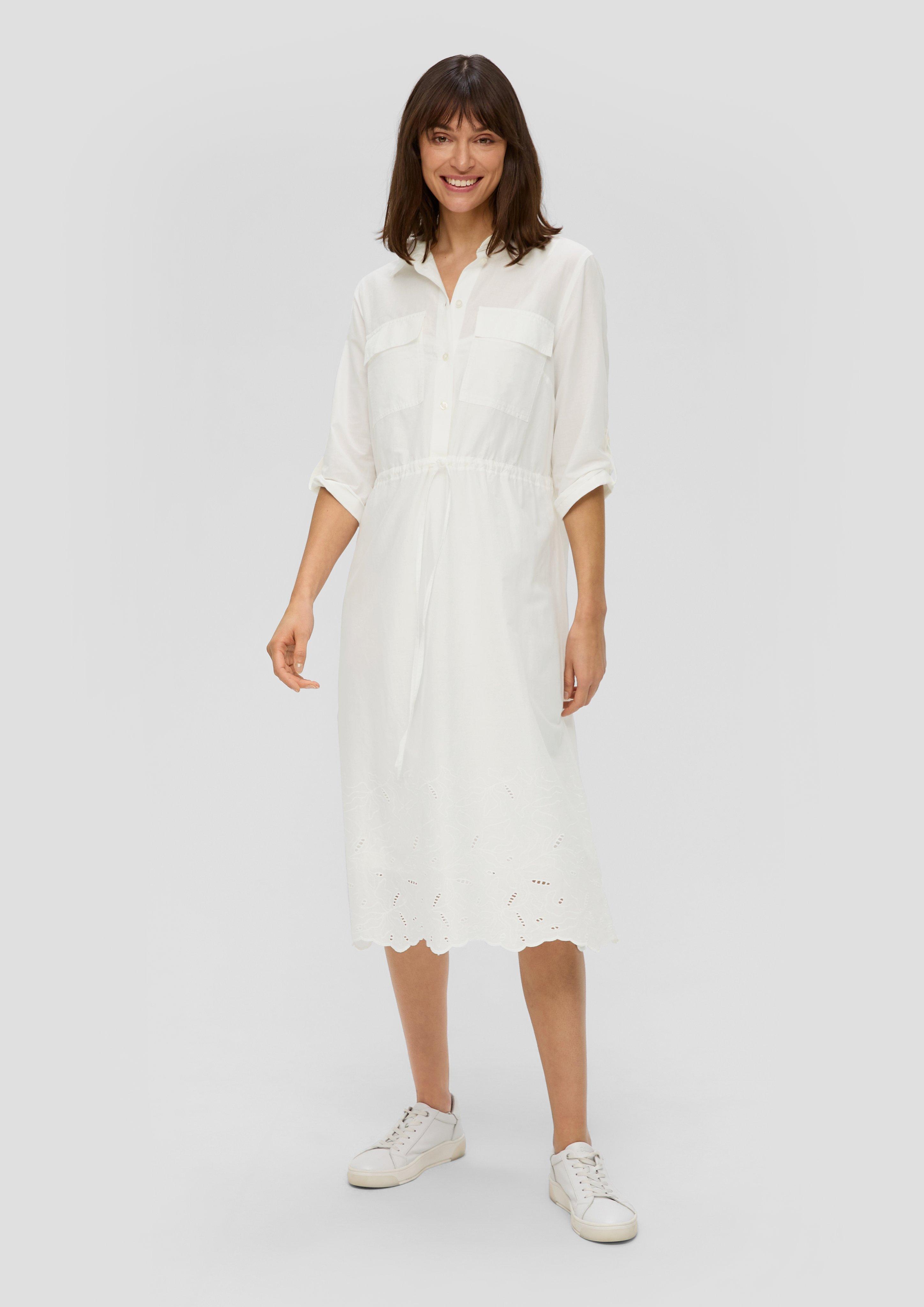 Langes Hemdkleid mit Broderie Anglaise  2144758-0210
