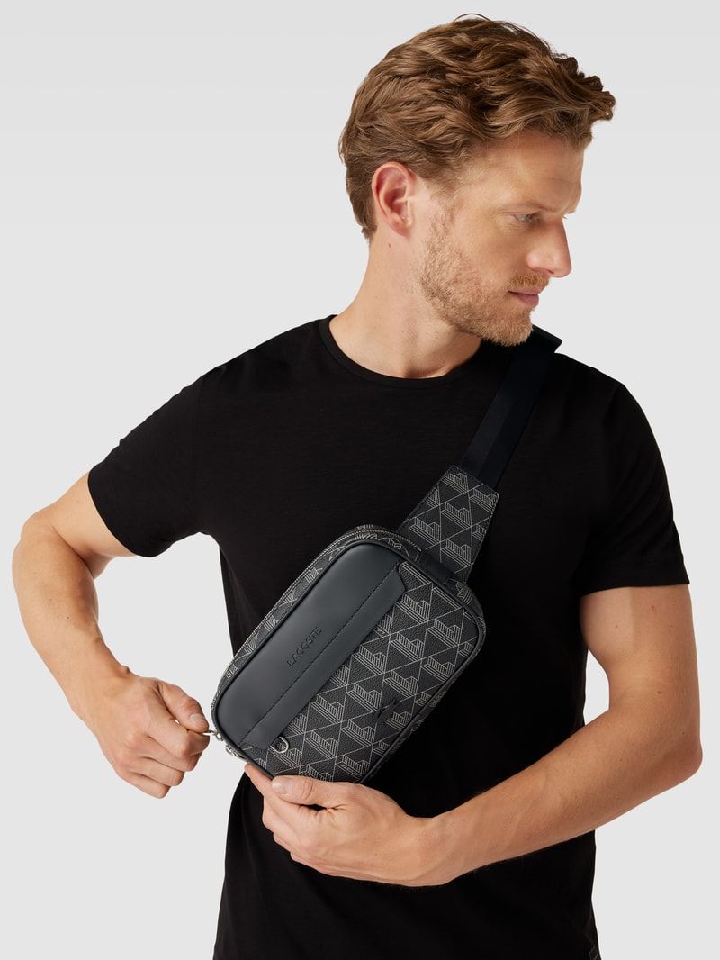 Bauchtasche mit Allover-Logo-Details in schwarz