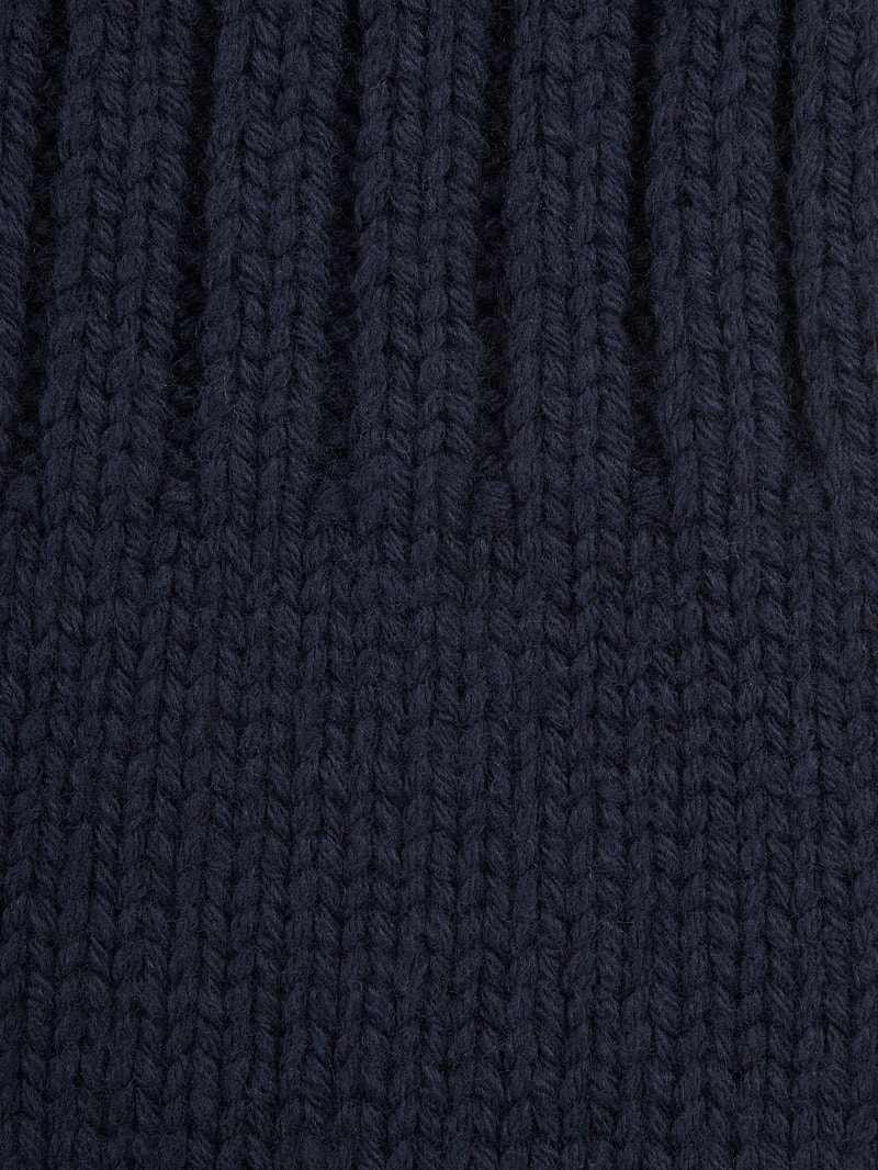 Schal mit Logo-Badge Modell 'Hayes' in marineblau