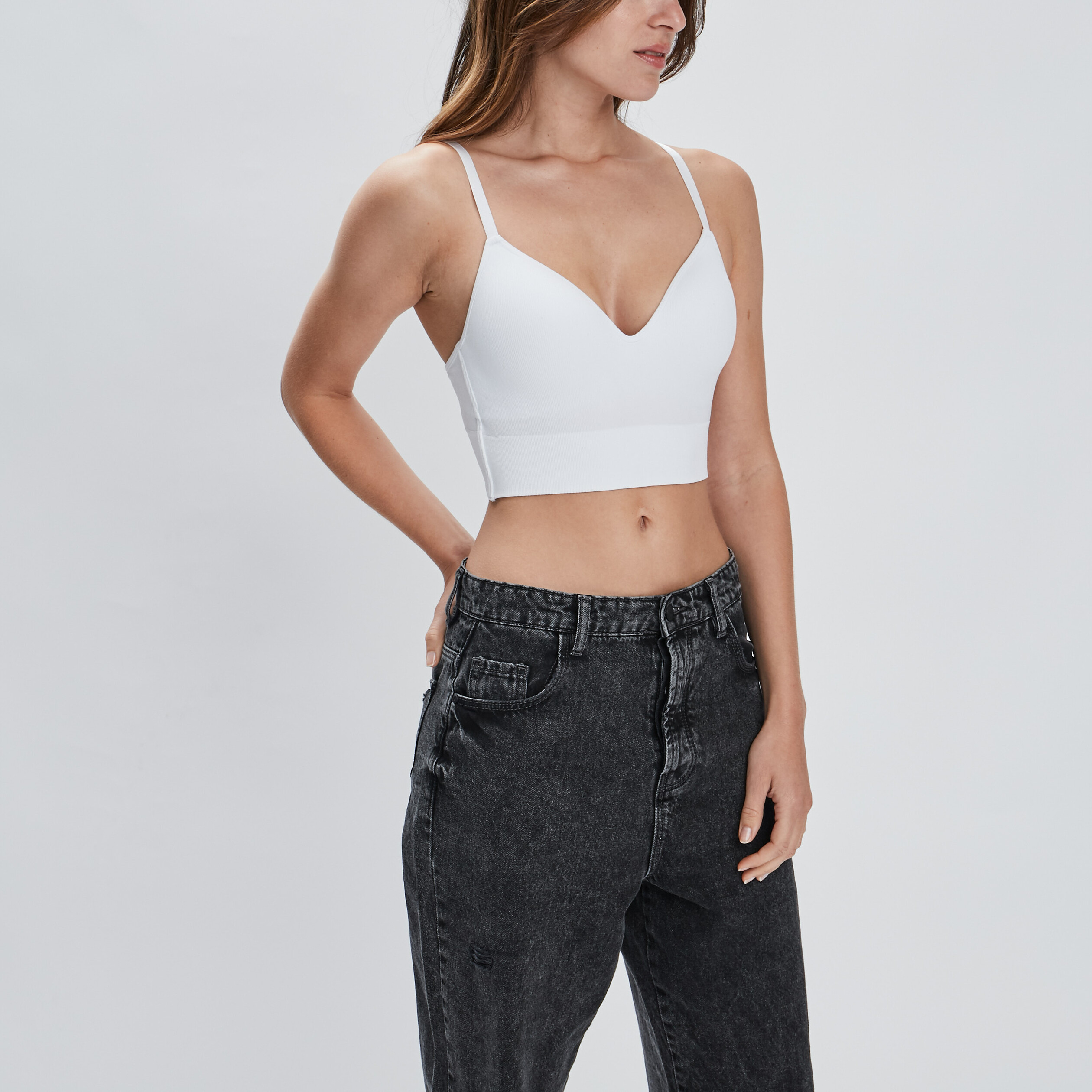 Brassière microfibre à coque blanc femme | La Halle