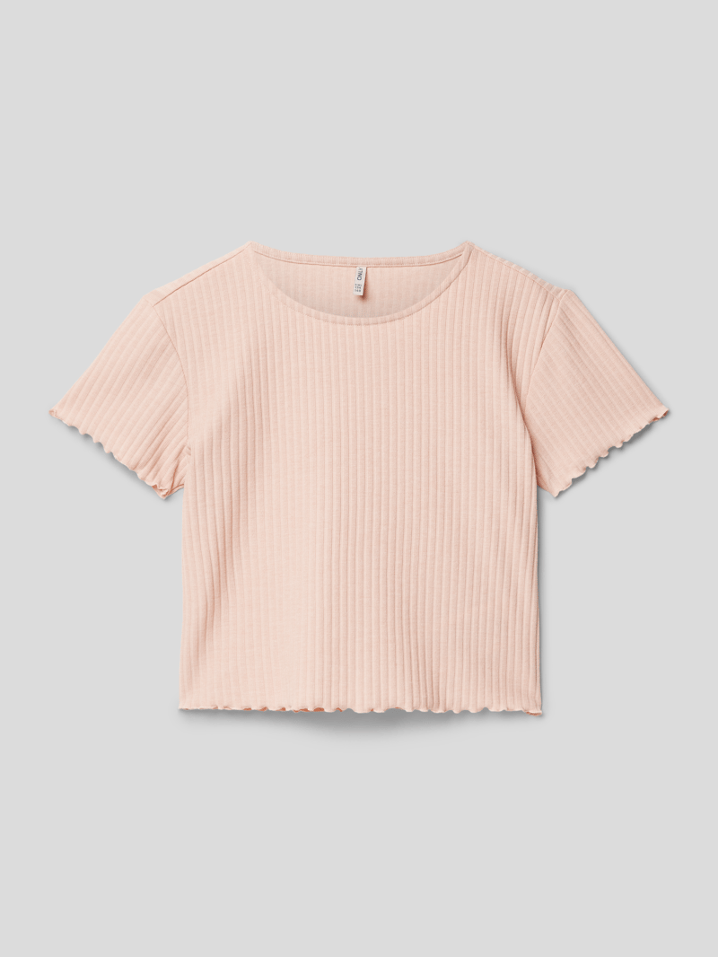 T-Shirt in Ripp-Optik Modell 'KONNELLA' in altrosa