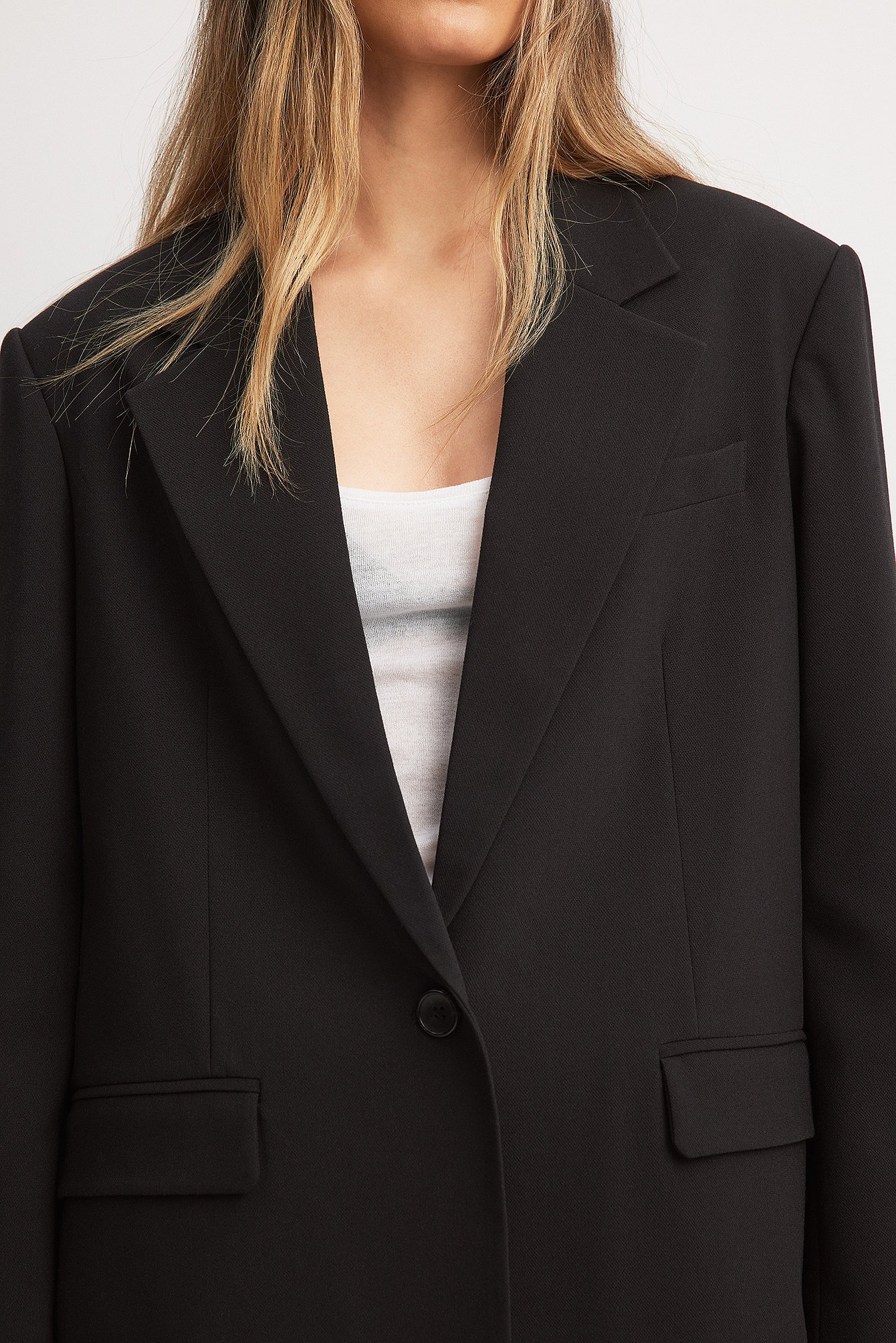 Oversize Maxi-Blazer mit einem Knopf