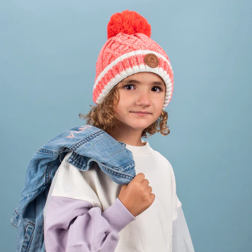 Coral Apple Juice Beanie - Coral Fleece
