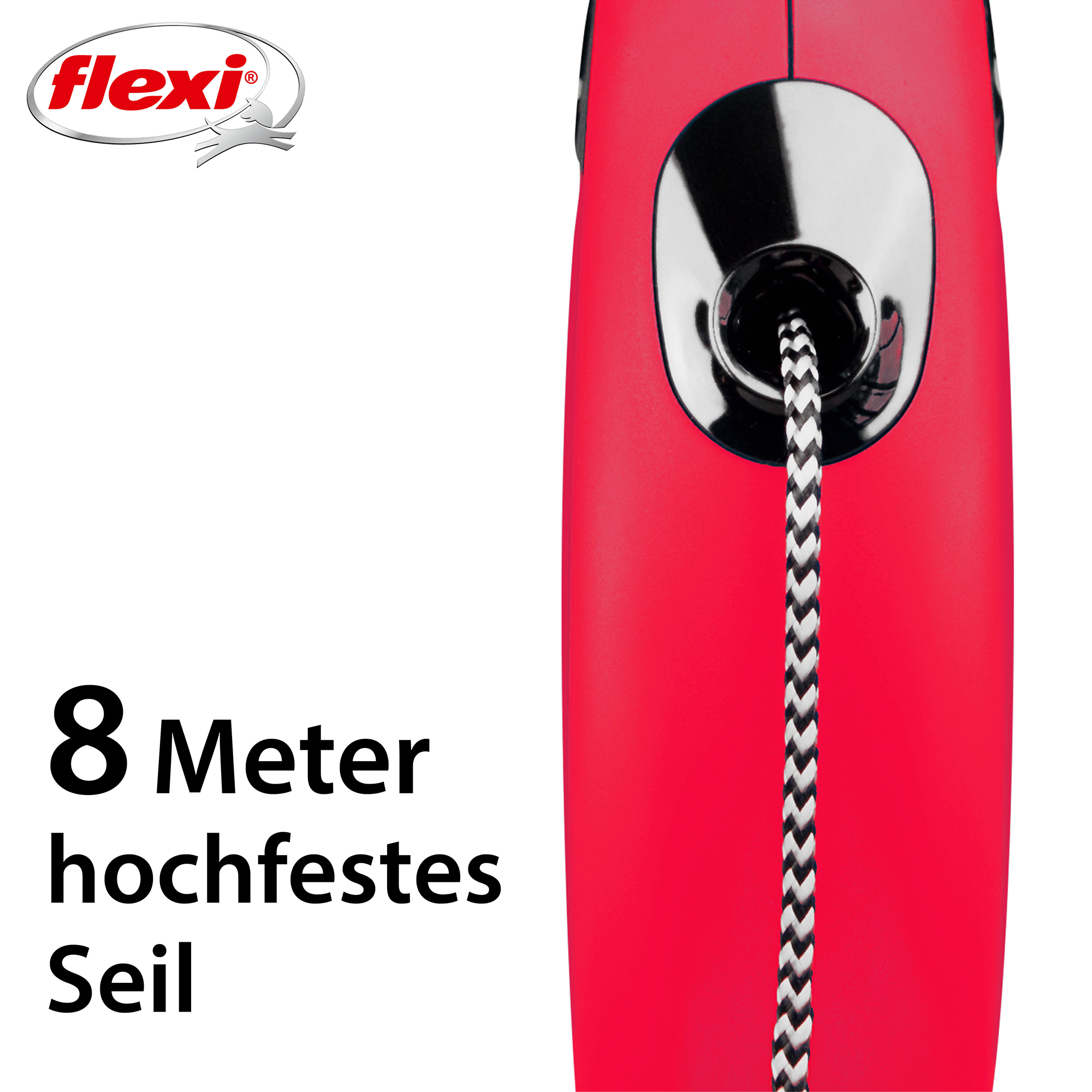 Flexi Hundeleinen Flexi New Classic Seil rot M, 8 m, 20 kg