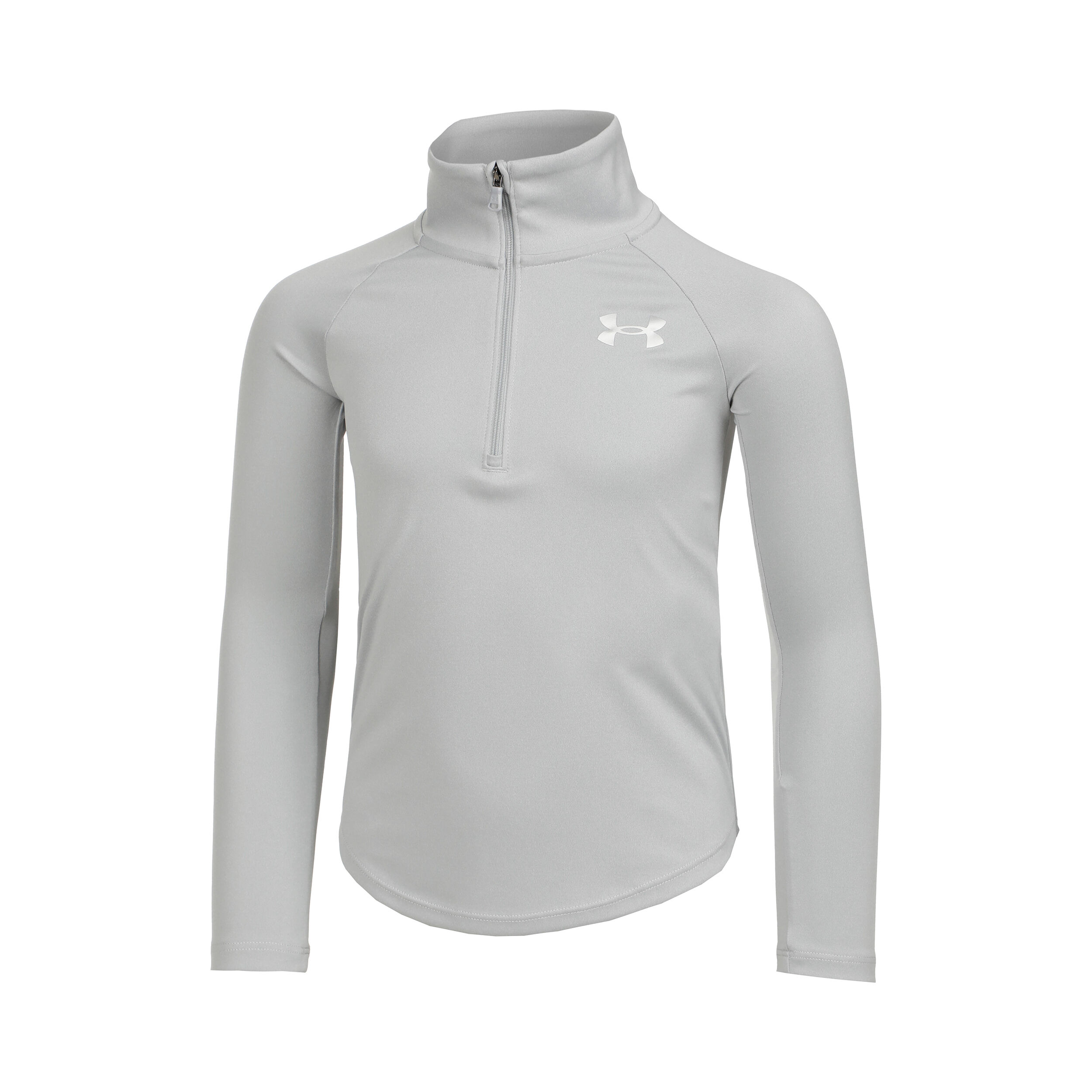 Tech Graphic Half-Zip Longsleeve Mädchen - Hellgrau, Silber