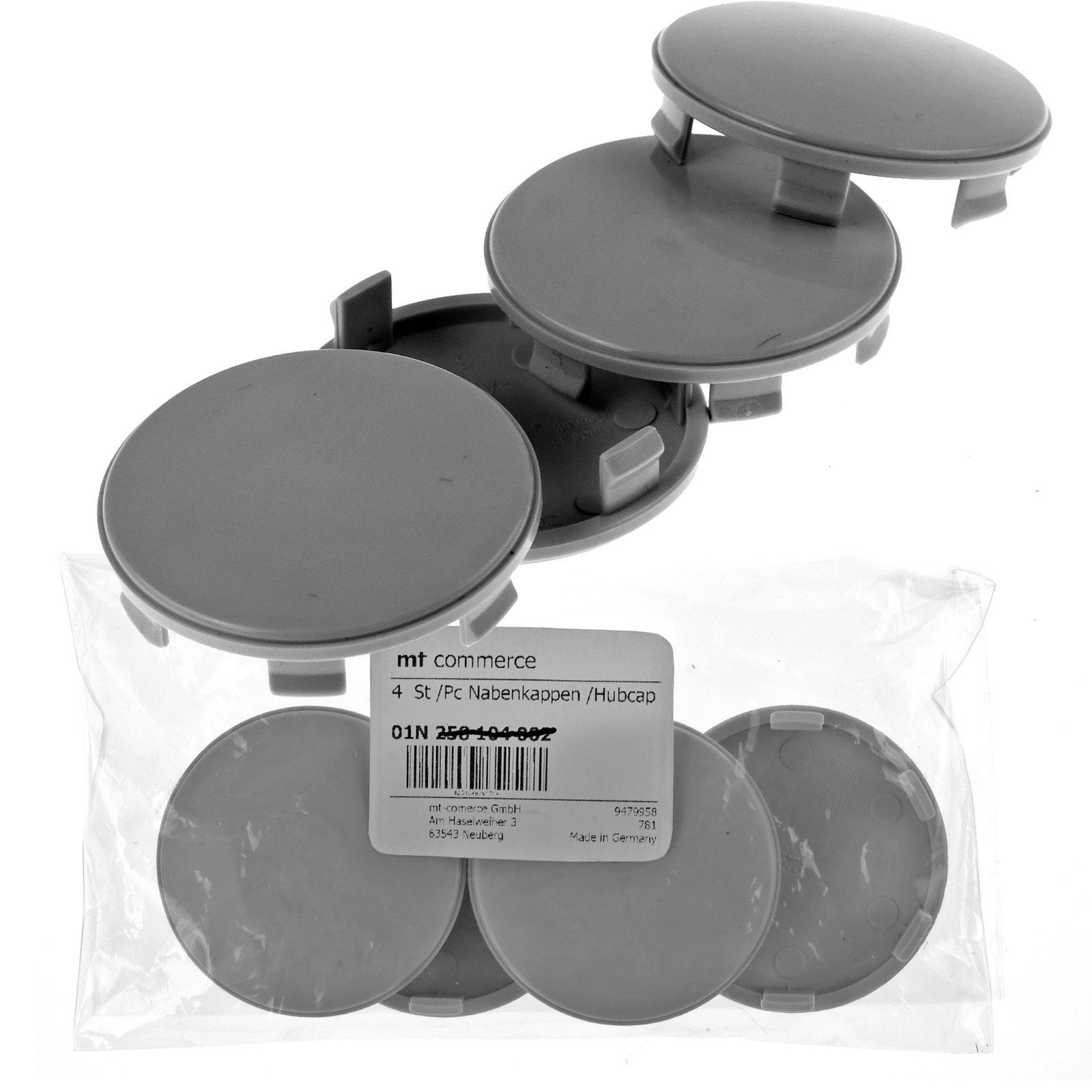 RKC Radkappe 4x 60mm Nabenkappen Radnaben Kappen Grau Gewölbt für Brock RC