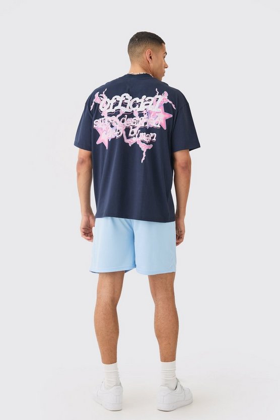 Basketball-Shorts aus Mesh mit Print