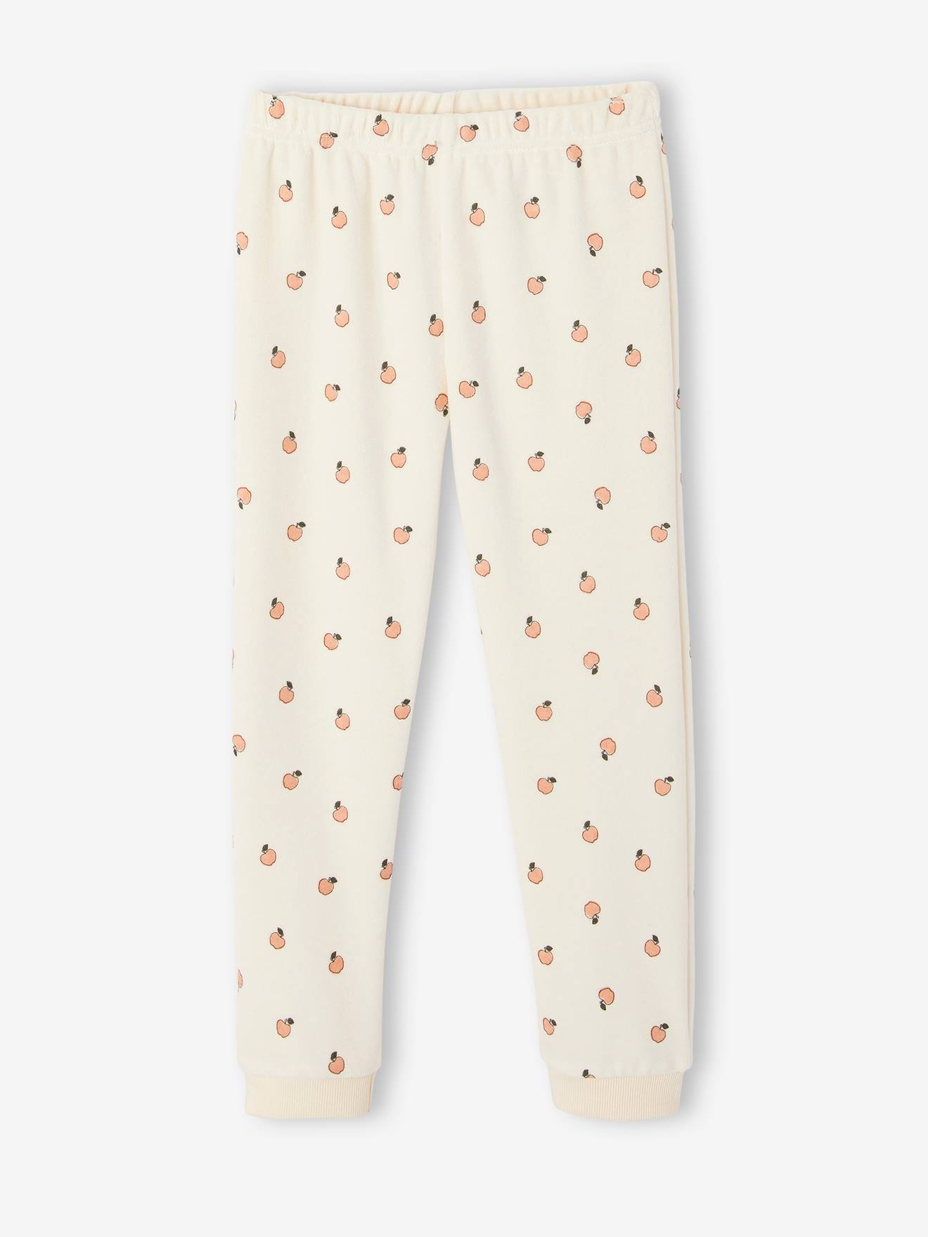 Pyjama fruits en velours fille pêche