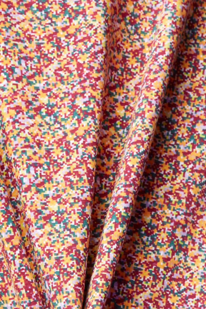 Gemustertes Longsleeve mit gekräuselter Front