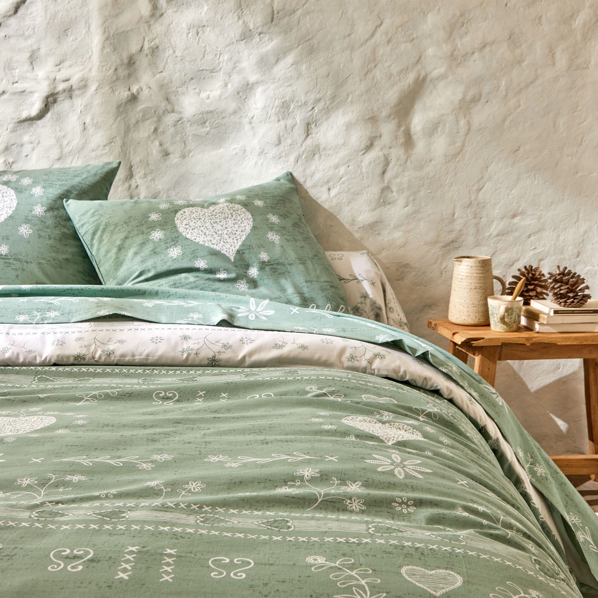 Linge de lit Anceny imprimé coeur