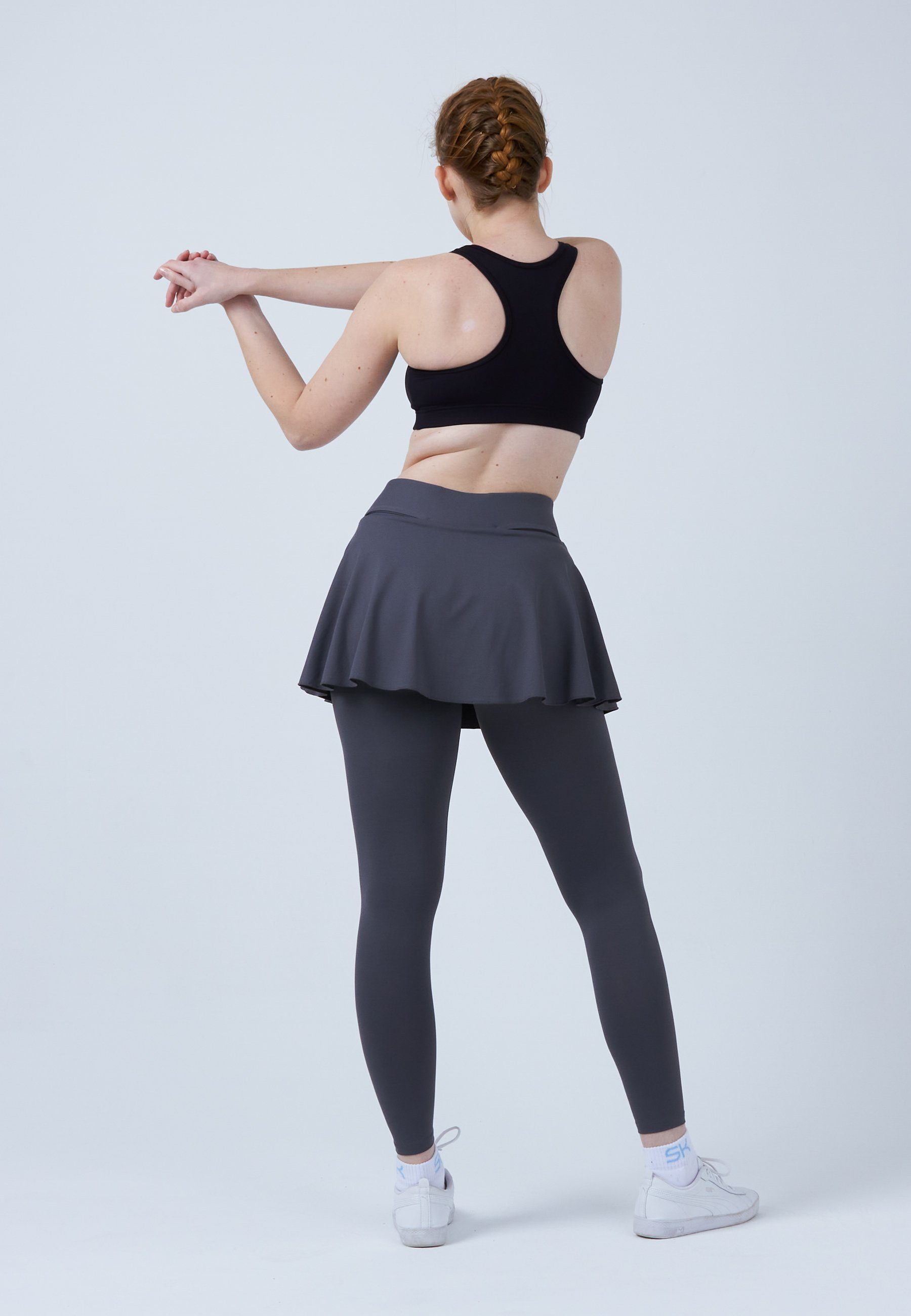 SPORTKIND Tennisrock Advantage 2-in-1 Tennis Skapri Rock mit Leggings Mädchen & Damen grau