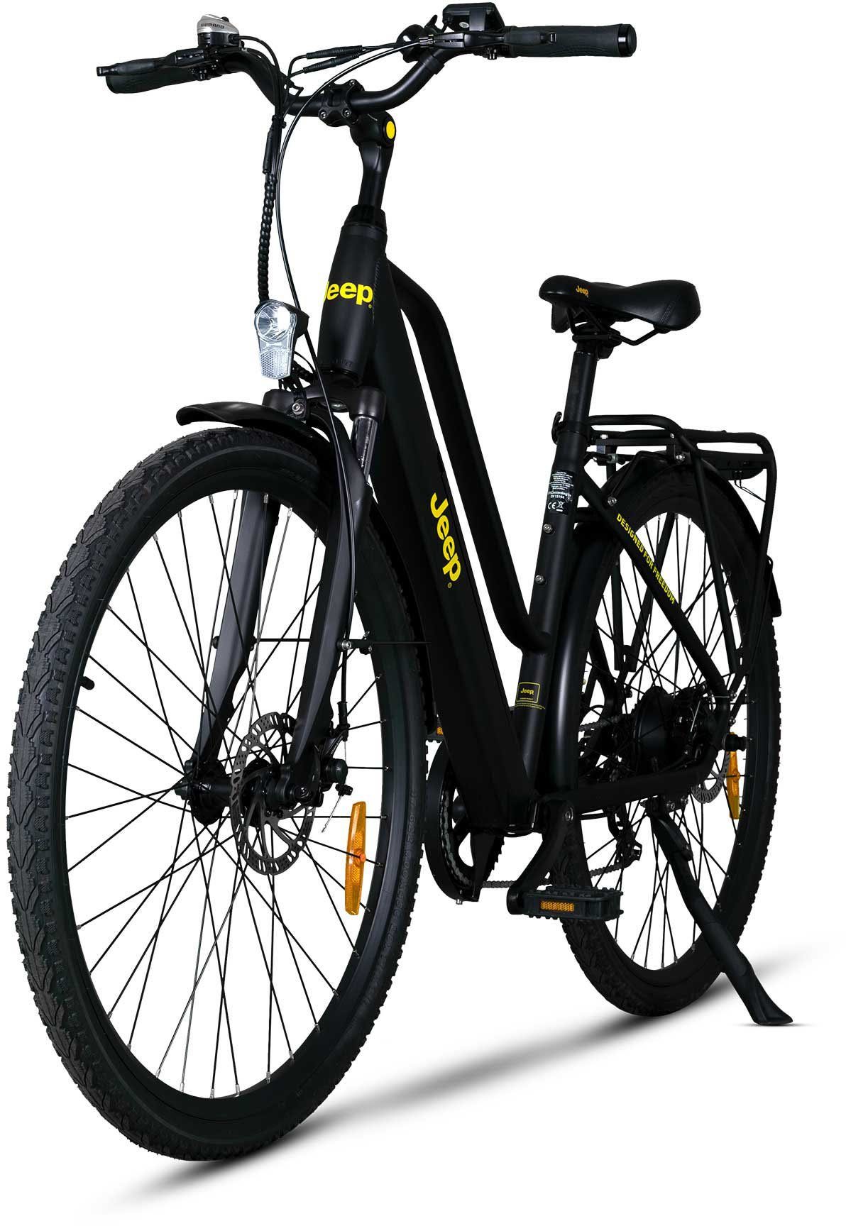 Jeep E-Bikes E-Bike TLR 7010, 7 Gang, Kettenschaltung, Heckmotor, (mit Akku-Ladegerät)