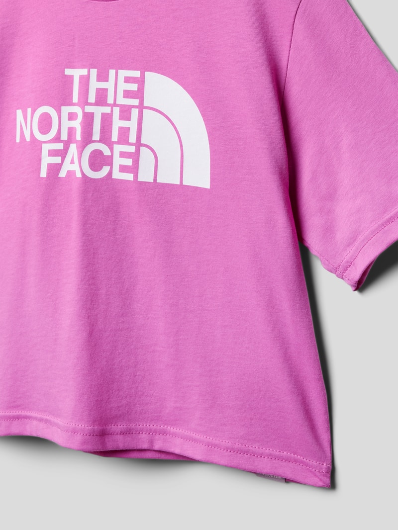 T-Shirt mit Label-Print in pink