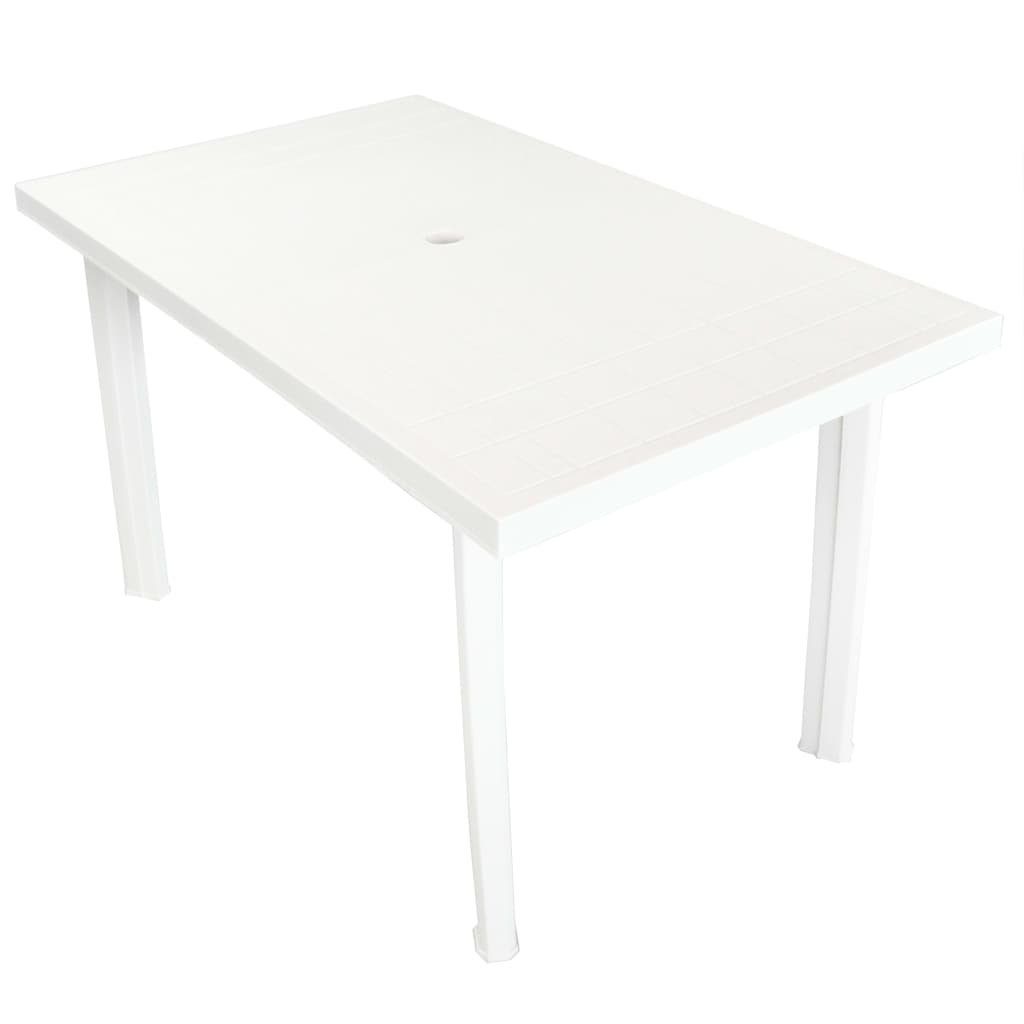 furnicato Gartentisch Weiß 126 x 76 x 72 cm Kunststoff