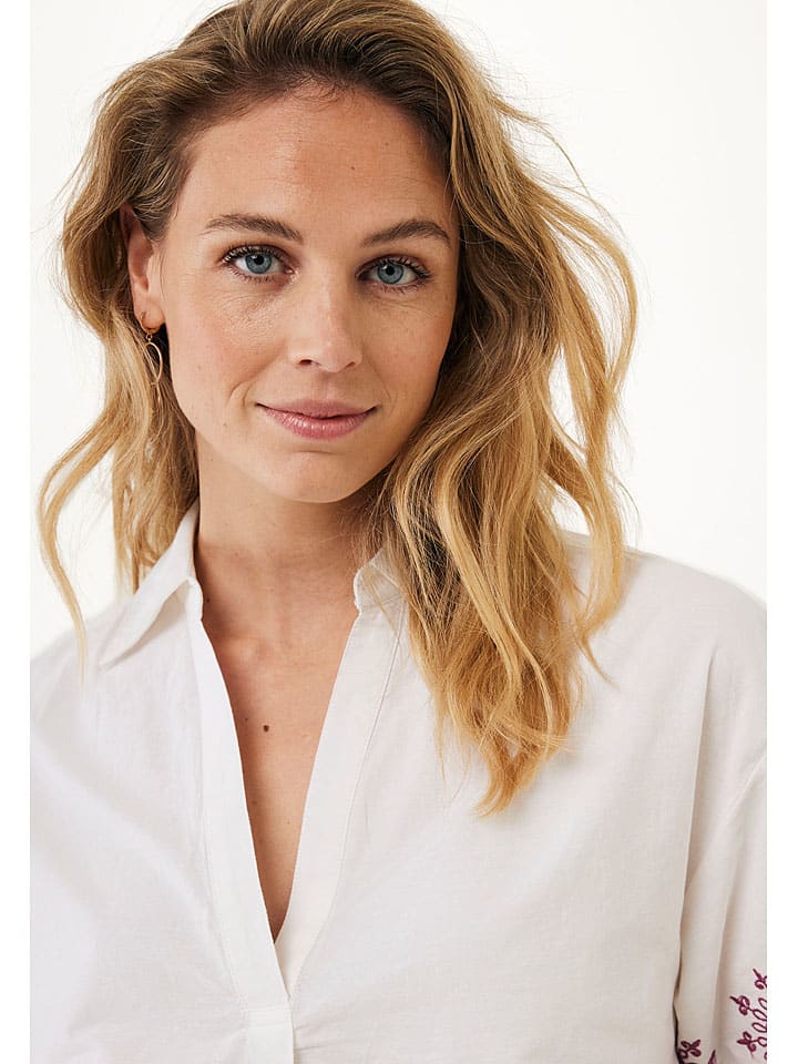 Mexx Bluse in Weiß/ Lila günstig kaufen