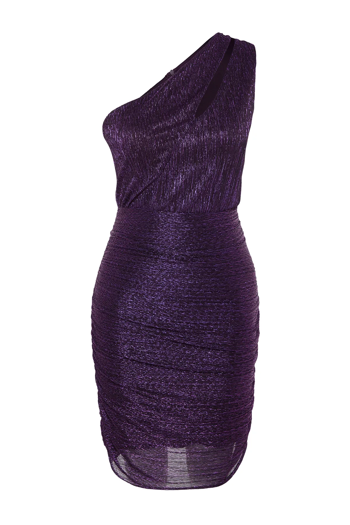 Trendyol Collection  Lila glitzerndes, tropfenförmiges, elegantes Abendkleid TPRSS21EL2596