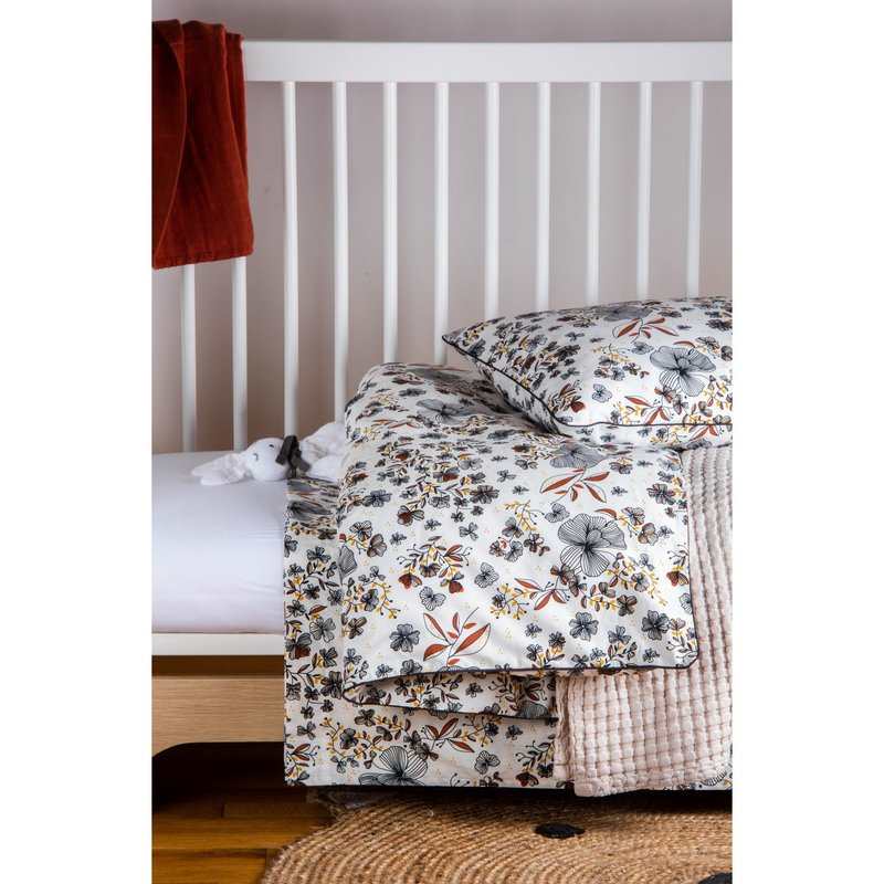 Housse de Couette Coton Bio pour lit bébé Flora