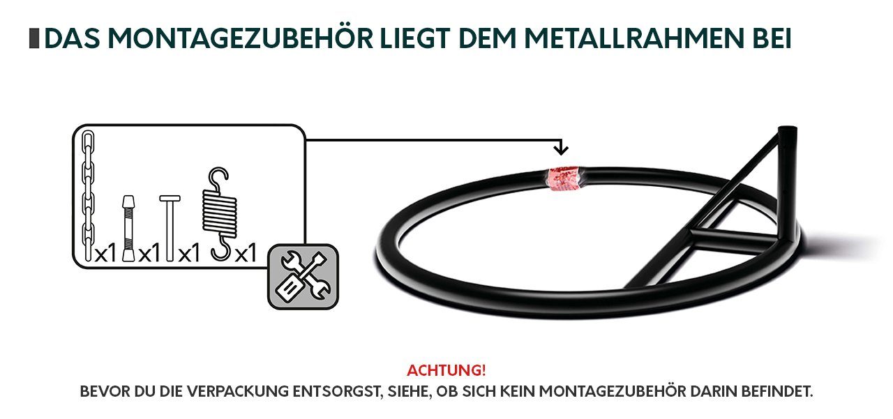 Mirjan24 Hängesessel Santa Cruz (mit Gestel, Korb, Kissen-Set), Stahlskelett, Technorattan