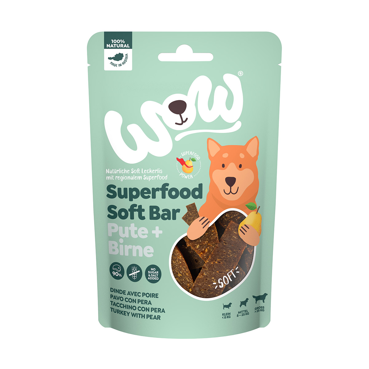 WOW SUPERFOOD Soft Bar Pute mit Birne 150g kaufen bei ZooRoyal