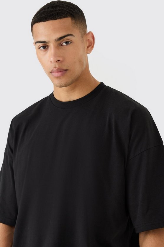 Oversize T-Shirt mit geripptem Saum