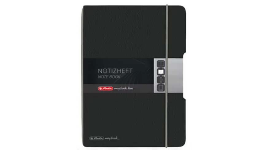 herlitz my.book flex Notizbuch Lederoptik A5 40 Blatt punktiert schwarz