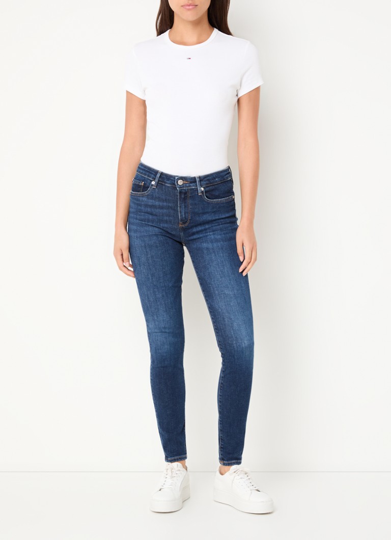 Blugi Tommy Hilfiger cu talie medie, croială slim, într-o nuanță închisă