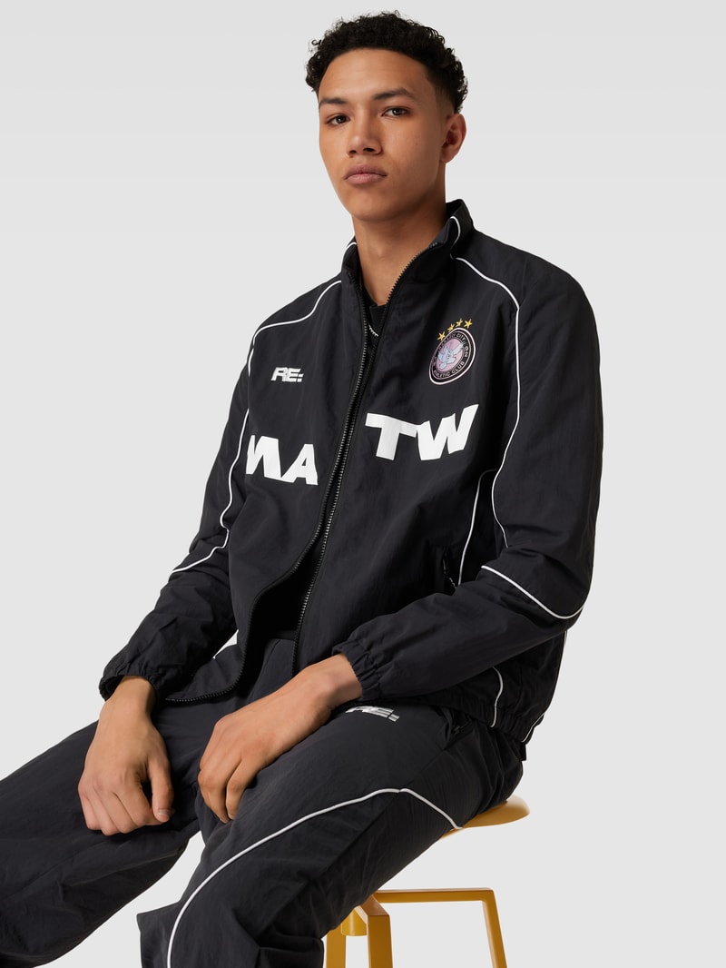 Trainingsjacke mit Statement-Print - MATW x REVIEW Drop 10 in schwarz