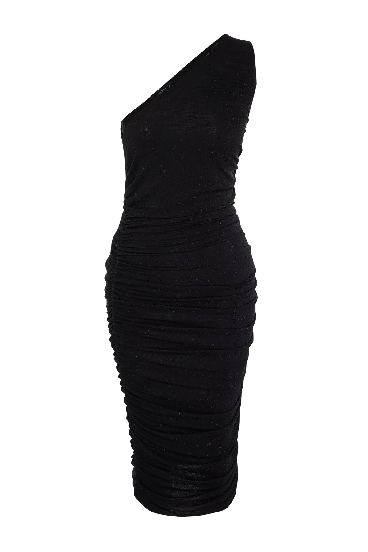 Trendyol Collection  Schwarzes, tailliertes, gestricktes, glänzendes, stilvolles Abendkleid TPRSS23EL00060