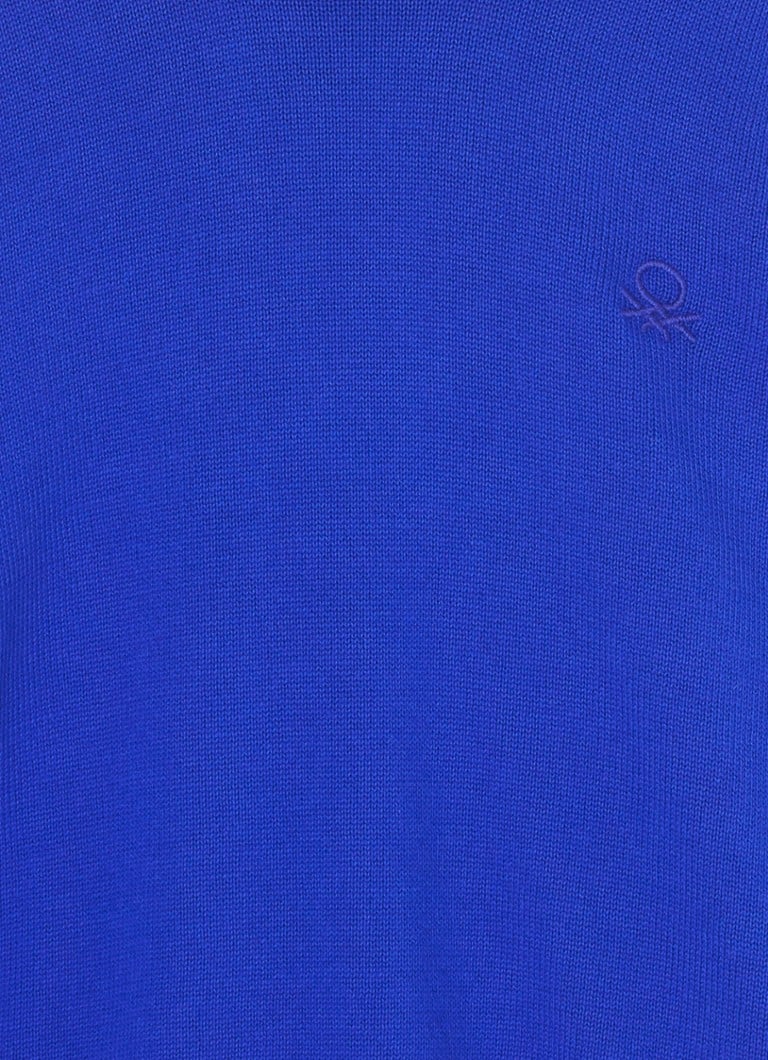 Pulover Benetton din tricot fin cu logo brodat