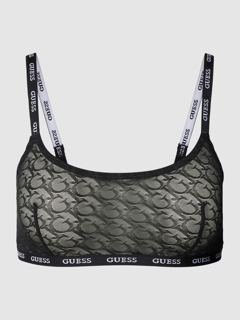 Bralette mit Logo-Muster Modell 'EDYTHA' in schwarz