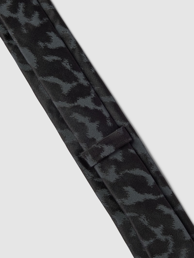 Seidenkrawatte mit Allover-Muster Modell 'Tie' (6 cm) in schwarz