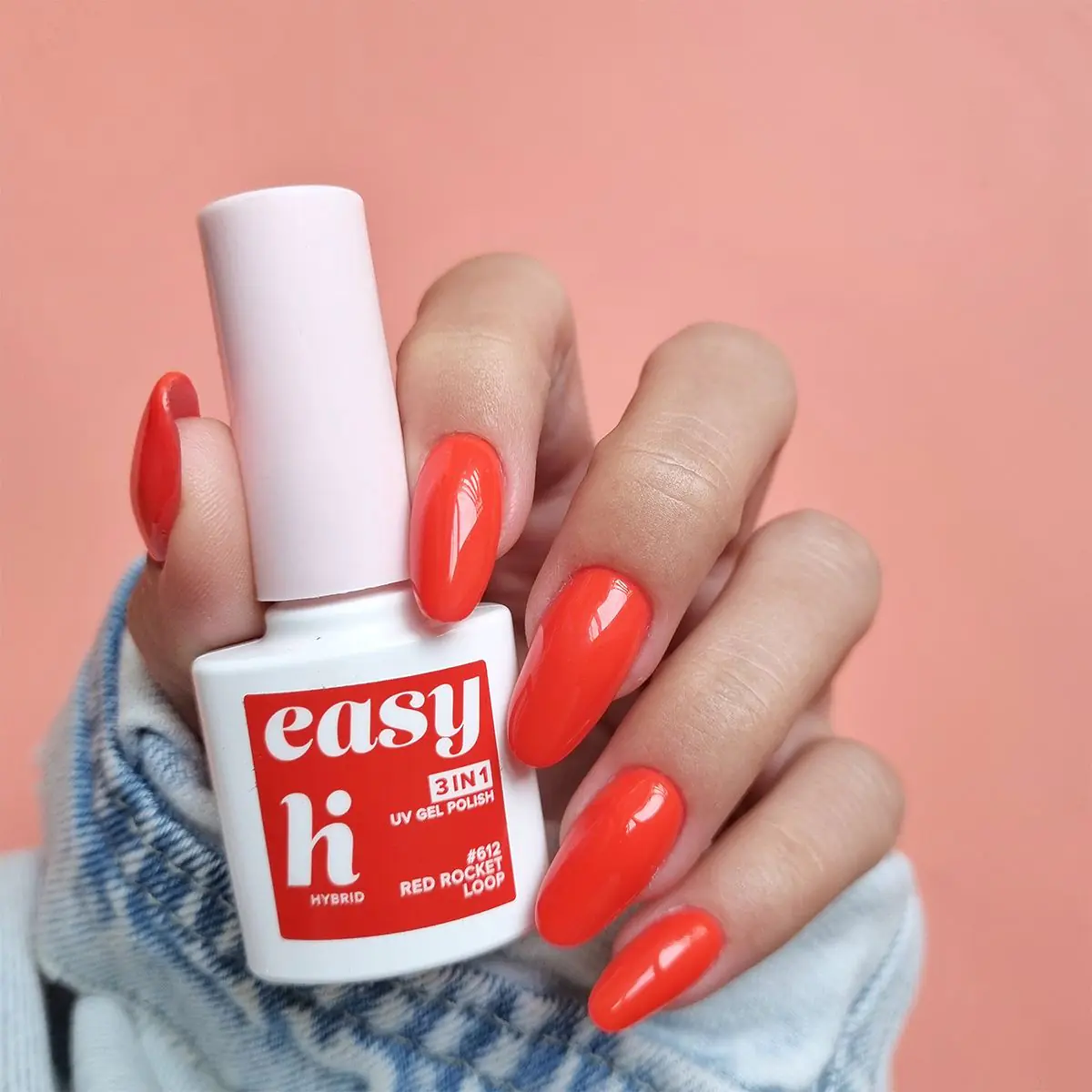 Hi Hybrid Easy 3in1 хибридни лак за нокте 612 Red Rocket Loop 5ml