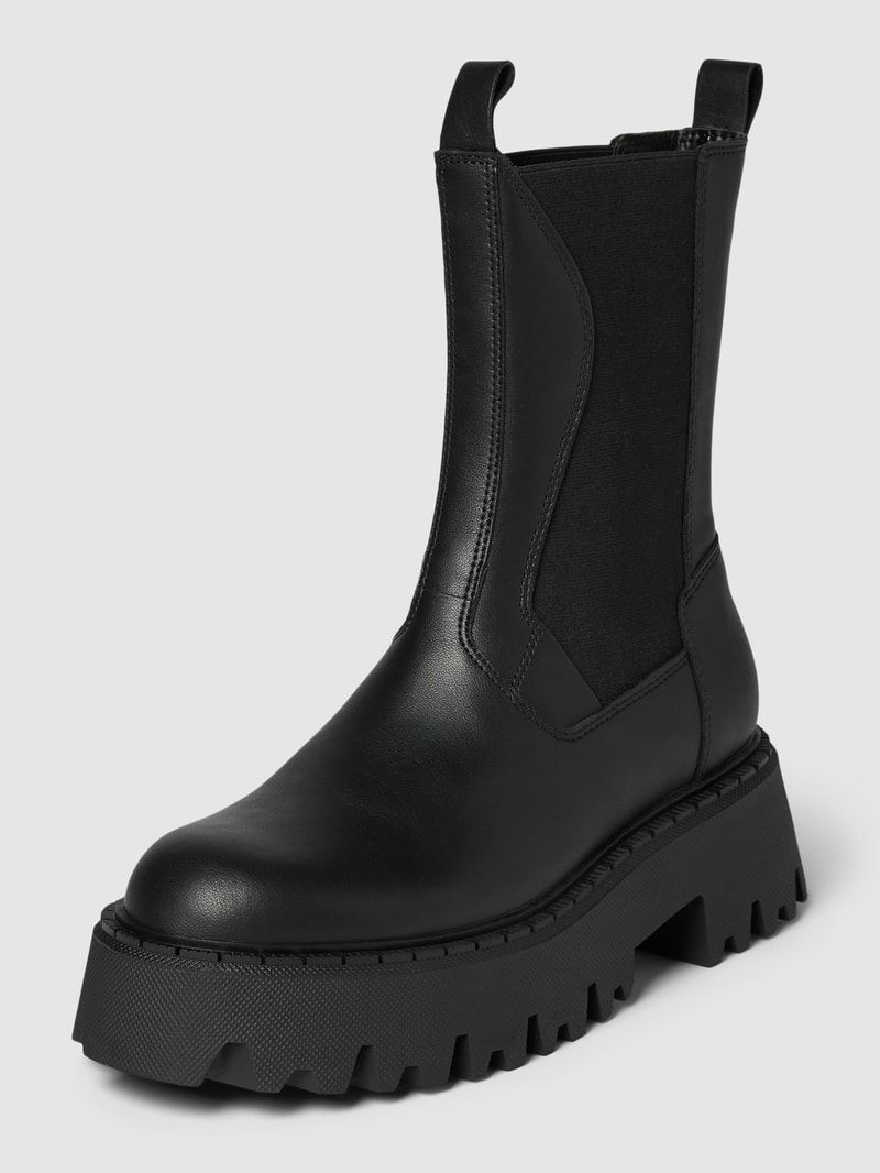 Chelsea Boots mit elastischem Einsatz in schwarz