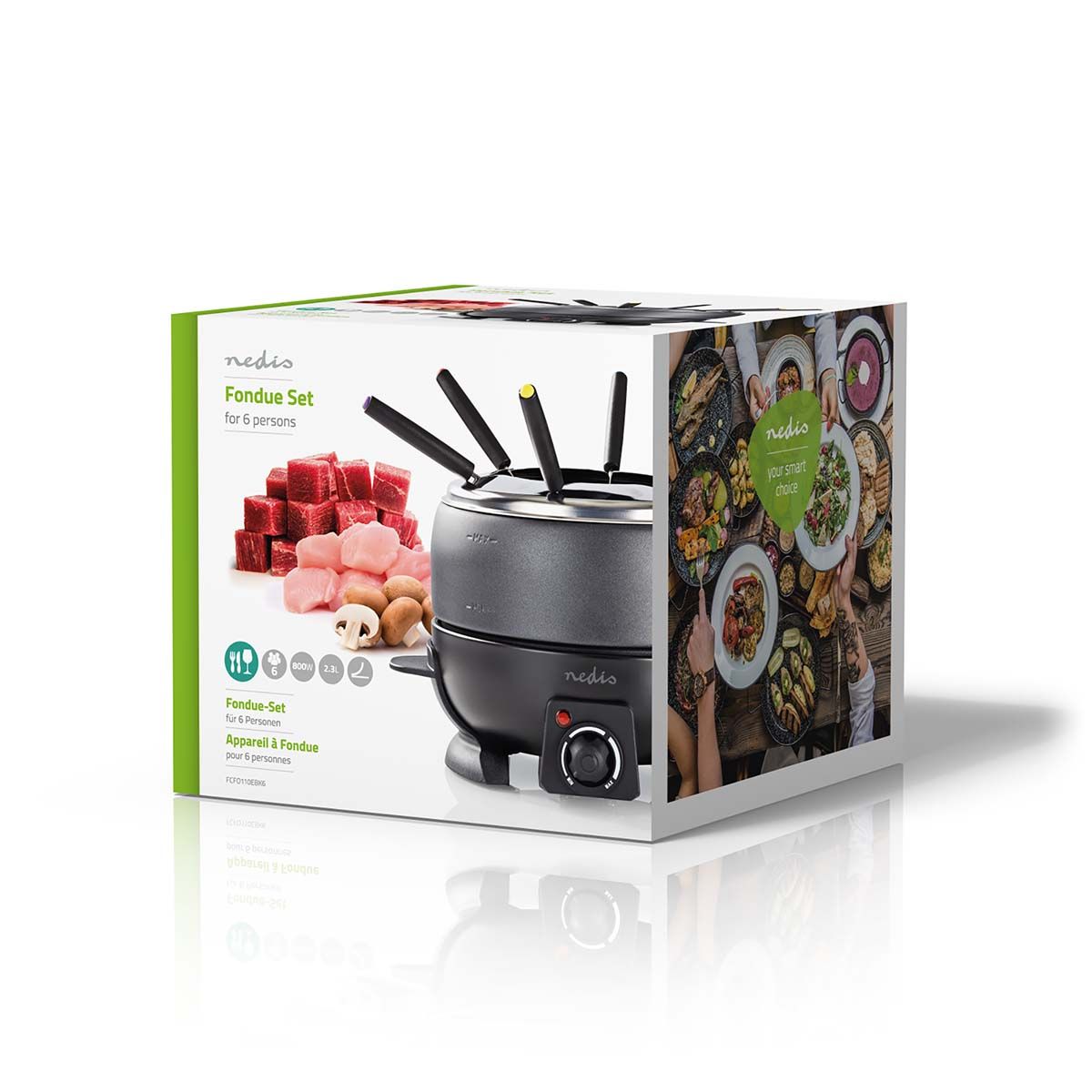Nedis FCFO110EBK6 Fondue-Set