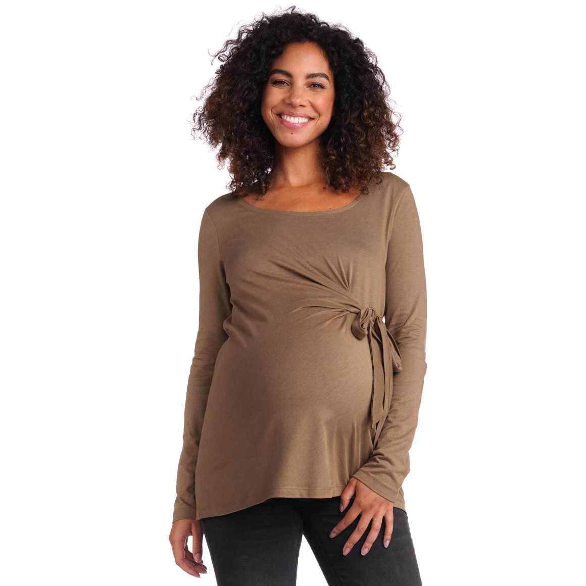 Damen Umstands-Langarmshirt mit Schleife