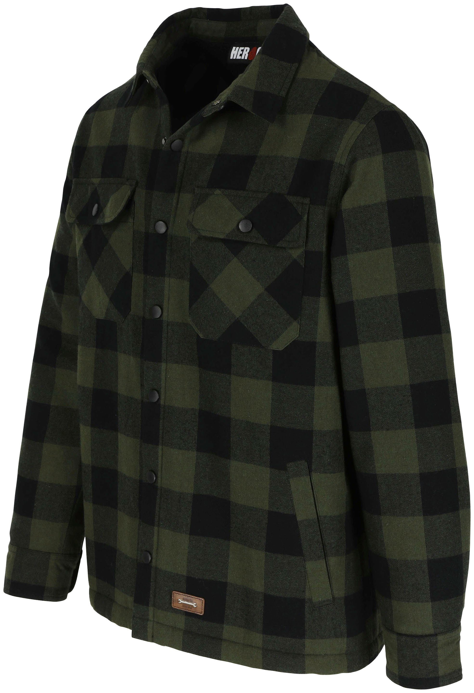 Herock Arbeitsjacke PURO Flanelljacke gefüttert, Druckknopfverschluss