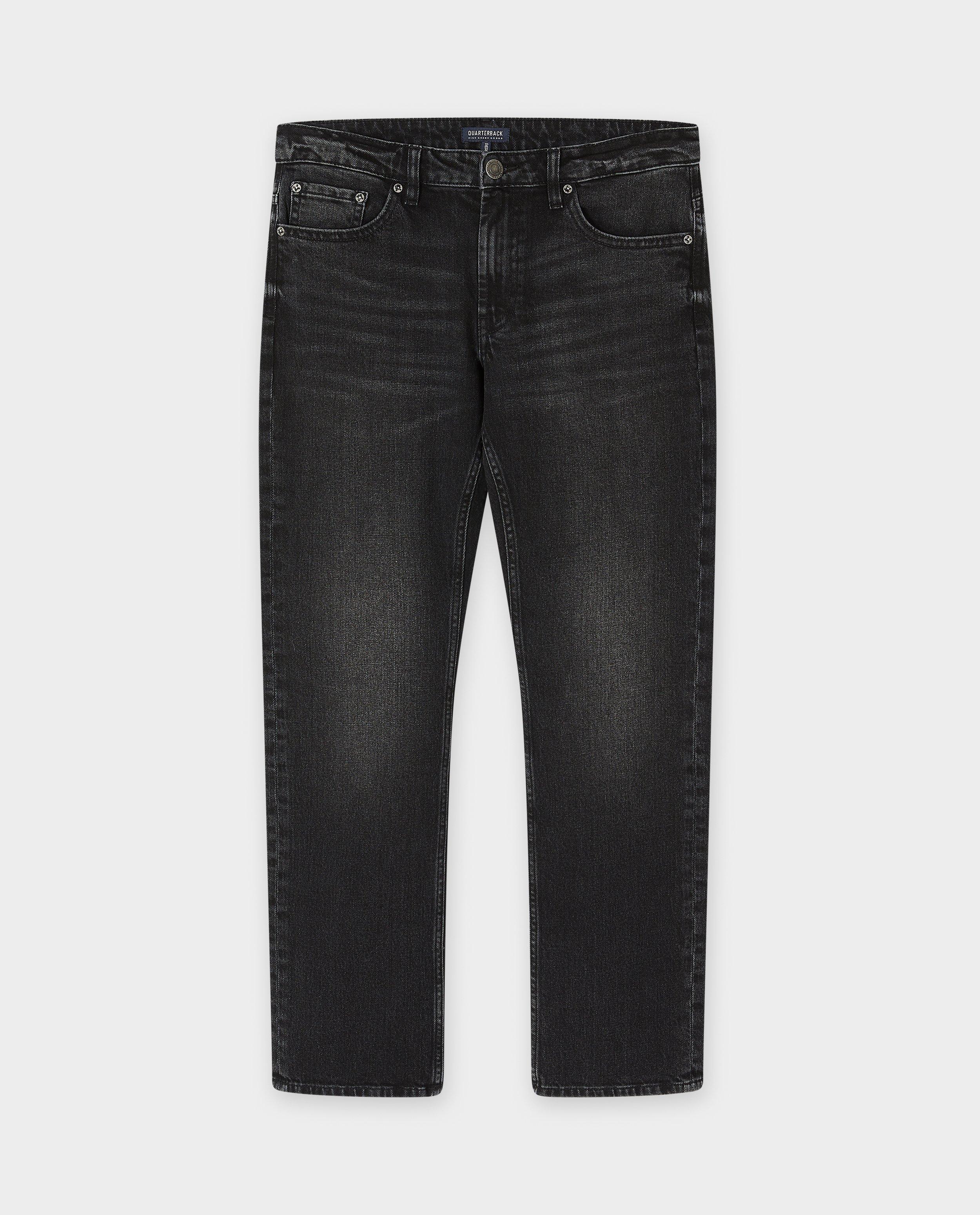 Svarta Quarterback-jeans, rak passform, svarta