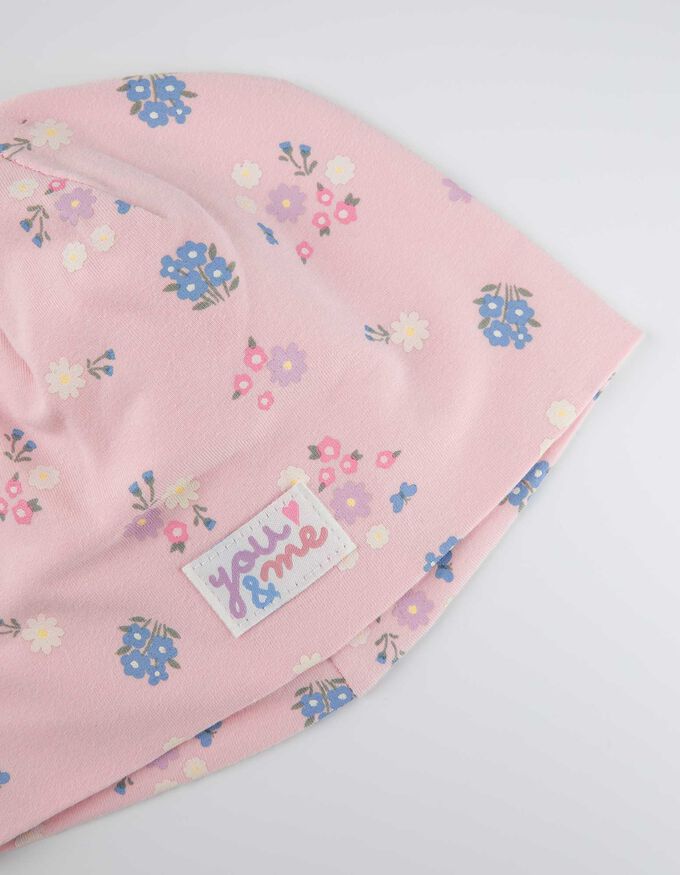 Set aus Mütze und Schal - Florales Muster